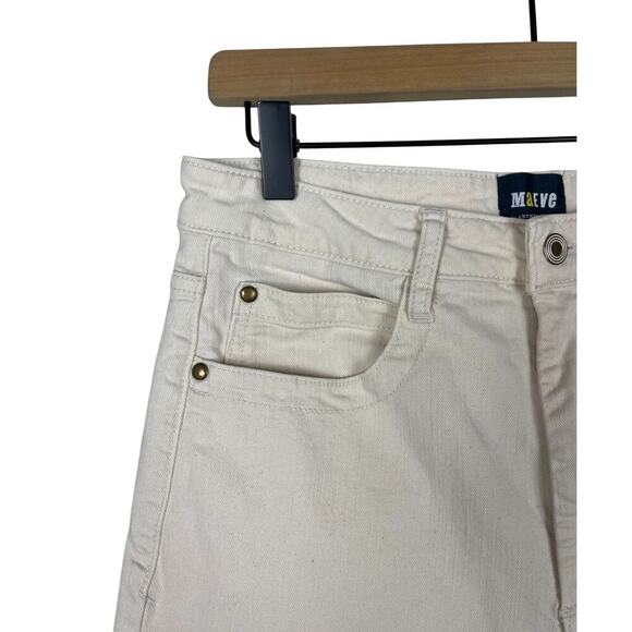 Anthropologie Maeve High Waist Wide-Leg Pants Ivory Size 30 Classic Casual - Picture 4 of 11